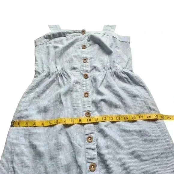 Sotela Amalfi Dress Blue White Stripe Button Front Midi Sleeveless Women's Small - Picture 13 of 14